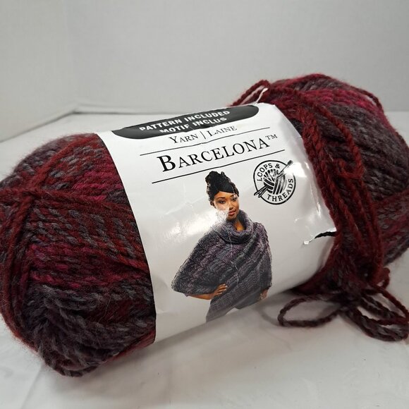 Loops & Threads Barcelona Yarn Heartbeat BT-08 Pink red Maroon bulky variegated - Picture 1 of 6